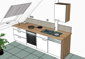 Nobilia Einbauküche Küchenzeile m. Geräten u. Kühlschrank, 2,80 m Bild 3