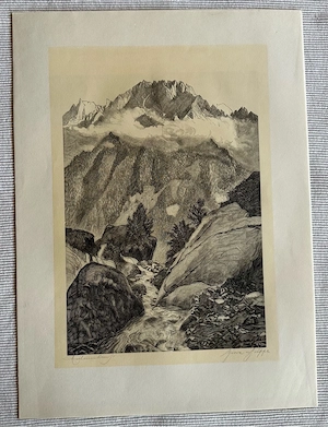 Julius Heilenmann Originale Holzstiche signierte Mappe "6 Landschaften" Bild 8