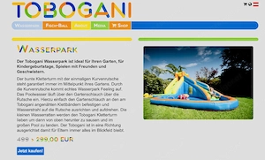 Tobogani Wasserpark mit Pupe zum Aufblasen