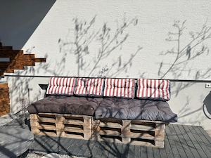 Palettenmöbel (Hängeschauckel) oder frei stehend für Garten mit Poster (wasserabweisend ) Bild 4