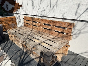 Palettenmöbel (Hängeschauckel) oder frei stehend für Garten mit Poster (wasserabweisend ) Bild 2