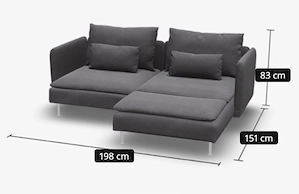 Bezug IKEA SÖDERHAMN Sofa Samsta dunkelgrau Bild 2