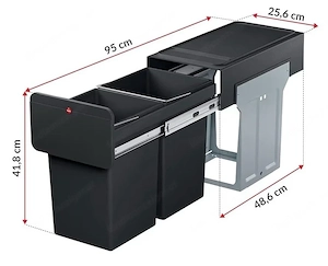 HAILO EcoLine Duo Mülltrennungs System   Einbau Mülleimer mit Voll Auszug Bild 5