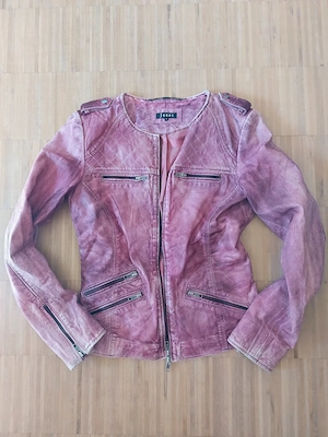 Stylische Lederjacke (echt Leder) Gr. 34
