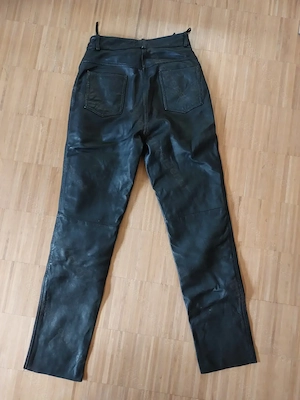 Vintage Lederhose Gr. 38 - high waist - schwarz Bild 2