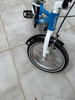 Woom 2 Kinderfahrrad 14 Zoll Blau Weiß  Bild 4