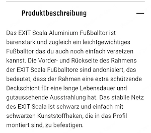 Fußball Tor Aluminium exit scala Bild 2