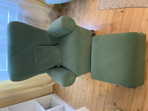 Polsterlehnstuhl   mit  Fußhocker Bild 2