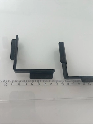 2x Universal L-Halterung   schwarze Winkelhalterung Metall Bild 2