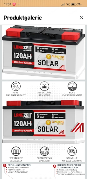 Solarbatterie 120Ah, 12V, 100Ah Bild 7