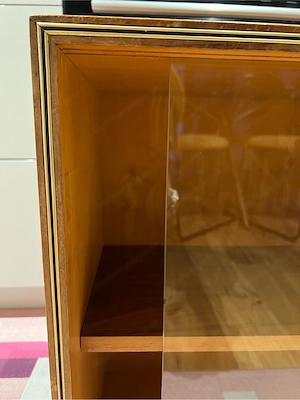 Midcentury Wandregal mit Glas