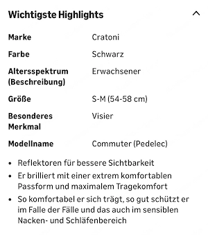 Radhelm mit Visier und Licht