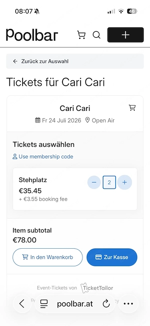 cari cari ticket poolbar 24.7. Bild 2