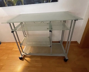 PC-Schreibtisch, Glastisch, Bürotisch, Schminktisch