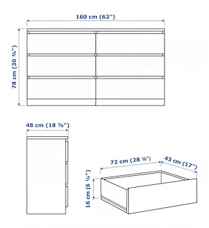 MALM Kommode mit 6 Schubladen  Bild 3