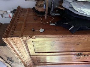 Antiker Fichte  Weichholz  Kleiderschrank  Wäscheschrank  Bild 3