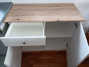 Kommode weiß mit Ablage in Holzoptik Bild 4