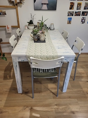 Holztisch inkl. Verlängerung und Stühle Bild 3