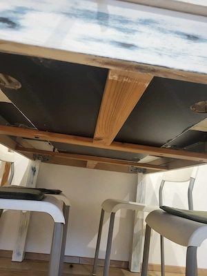 Holztisch inkl. Verlängerung und Stühle Bild 2