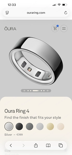 Oura Ring Gen 4 - Silber - Größe 7 (Top Zustand!) Bild 5
