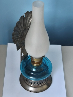 Alte oil lampe metal und glass vintage und collector  Bild 2