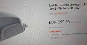 Brixton 125 cm Euro 5 Tank und 2 Seitendeckel Bild 5