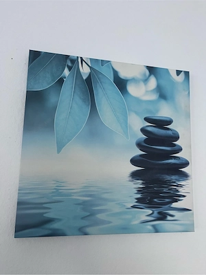 Modernes dekoratives Wandbild mit Zen-Steinen 40 x 40 cm