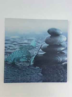 Dekobild Zen Steine & Wasser 40x40 cm   entspannendes Wandbild Bild 2