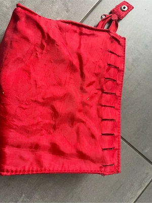 Rote Kosmetiktasche mit Reißverschluss   Satin Optik   Kulturbeutel Bild 3