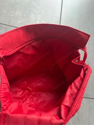 Rote Kosmetiktasche mit Reißverschluss   Satin Optik   Kulturbeutel