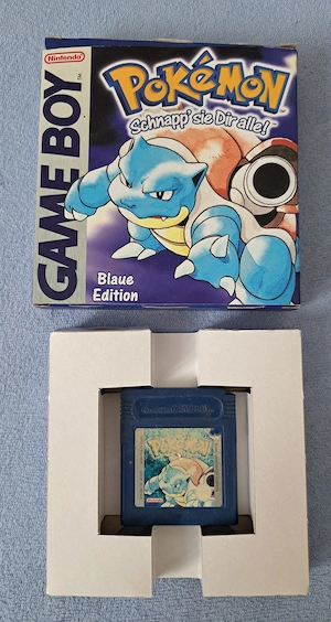 Pokémon Blaue Edition (Game Boy)   Original Modul + Hochwertige Repro-Box Bild 2