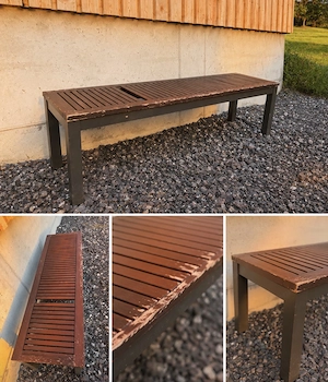 Gartenbank Bonlee 3-Sitzer FSC 42,6 cm x 147 cm x 45 cm Moderne Gartenbank