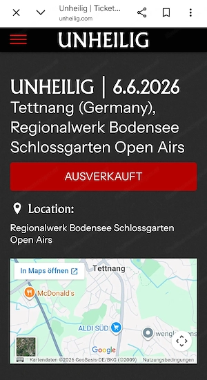 Unheilig - Wieder Zurück, Tettnang Bild 2