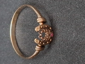 Antik Ring Glücksring 585 Gold Hufeisen Motiv Bild 2