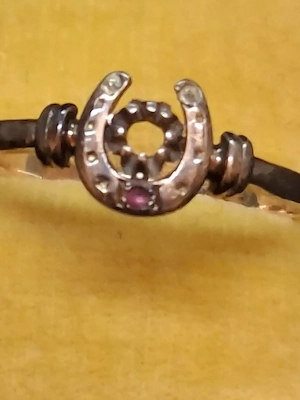 Antik Ring Glücksring 585 Gold Hufeisen Motiv Bild 4