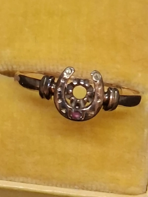 Antik Ring Glücksring 585 Gold Hufeisen Motiv Bild 3