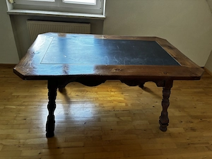 Vollholztisch mit Schieferplatte Bild 2