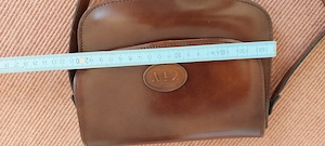 Damen Lederhandtasche   braun, glänzend   wie neu Bild 3