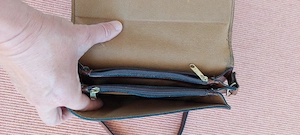 Damen Lederhandtasche   braun, glänzend   wie neu Bild 2
