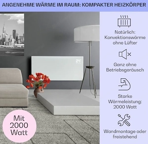  Klarstein Elektroheizung   2000W Konvektor Heizung mit Rollen  Bild 2