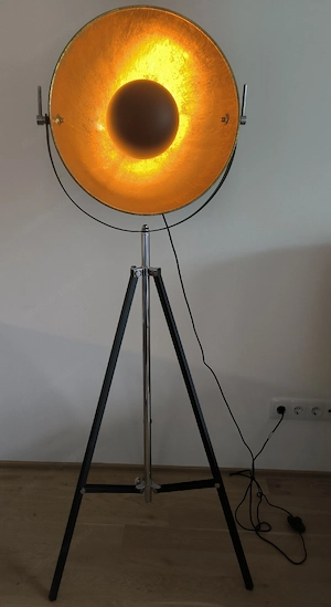 Stehlampe schwarz gold Bild 3
