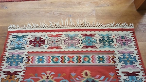 Großer Vintage Kelim Teppich (140x192)   Handgewebt   Boho-Chic der 70er 80er Bild 2