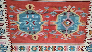 Großer Vintage Kelim Teppich (140x192)   Handgewebt   Boho-Chic der 70er 80er Bild 5