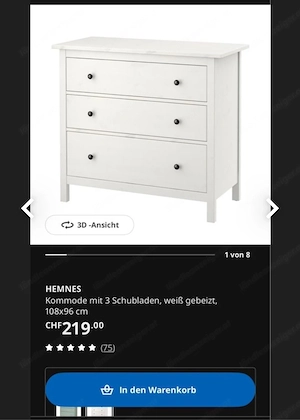 Kommode ikea weiß gebeizt wie neu Bild 2