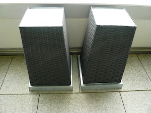 Pflanzkorb aus schwarzem Polyrattan, gebraucht Bild 3
