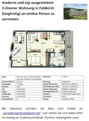 2 Zimmerwohnung in Feldkirch zu vermieten Bild 2