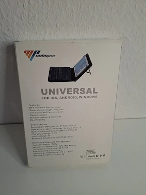 Universal Bluetooth Tastatur + Leder-Case für 9"-10" neu - original Verpackung Bild 2