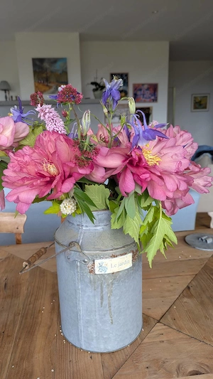 Dekorative Zink-Milchkanne  Le jardin    Shabby Chic   Landhaus