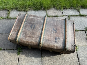 Antiker großer Überseekoffer   Reisekoffer Vintage Bild 2