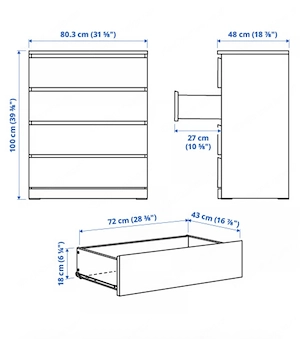 Ikea Kommode Malm 80x100 mit 4 Schubladen Bild 2